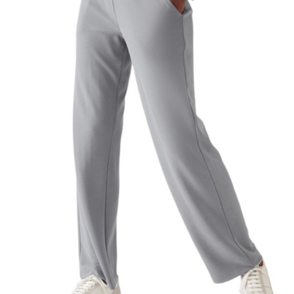 Athleta Seasoft Crewneck & Wide-Leg Pants in color coastline blue size XS - Picture 2 of 13